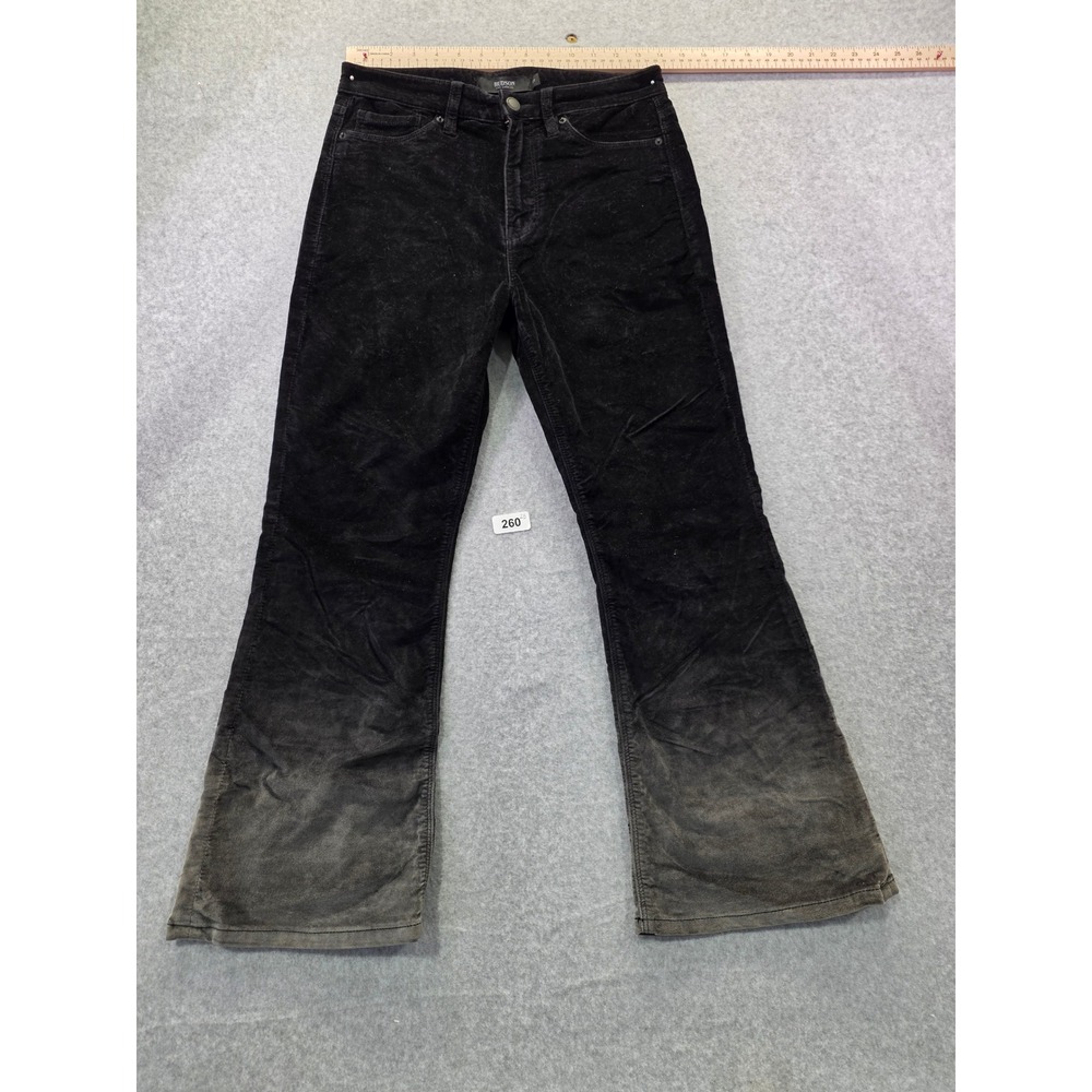 Hudson Holly Flare Corduroy Pants Black Grey Ombre High Rise Women Size 27